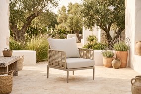Tuinstoel Wicker/Aluminium/Aluminium/wicker Taupe-naturel-bruin Coco Ibiza