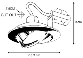 Set van 6 inbouwspots zwart kantelbaar - Cisco Modern, Design GU10 rond Binnenverlichting Lamp