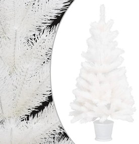 vidaXL Kunstkerstboom met LED's en kerstballenset 90 cm wit