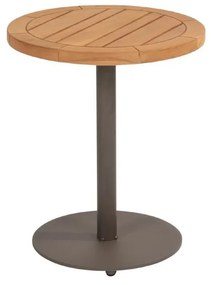 4 Seasons Outdoor Volta bijzettafel terre met teak blad Ø 45 cm (H 55 cm)  Bijzettafel    bruin weerbestendig