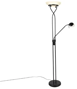 Vloerlamp zwart incl. LED en dimmer met leeslamp dim to warm - Empoli Modern Binnenverlichting Lamp
