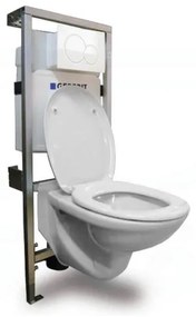 Plieger brussel toiletset inclusief Inbouwreservoir en closetzitting Geberit Sigma 01 afdekplaat wit 0190660/4345102/0701131/0700518/