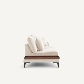 Halve bank met tafelblad, van polyester en katoen, MODERNISTE