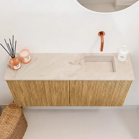 Mondiaz Joya DLux 90cm toiletmeubel oak met wastafel faye rechts zonder kraangat frappe