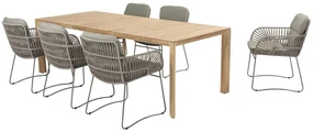 4 Seasons Outdoor Murcia tuinset olijfgroen met teakhouten Lucas tafel 240 cm * Sale *  Tuinset    houtkleur weerbestendig