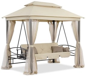 Huśtawka ogrodowa metalowa Nicea Premium Garden Point beżowa