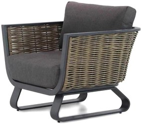 Santika Furniture Santika Tika Lounge Tuinstoel - Quick Dry Foam Aluminium/wicker Grijs