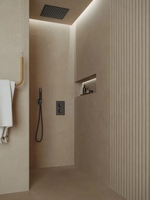 Saniclear Cube Pro inbouw regendouche met inbouw douchekop 30x30cm en staafhanddouche verouderd ijzer - gunmetal
