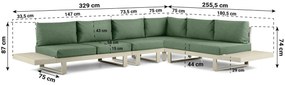 Hoek loungeset 6 personen Aluminium Taupe  Lifestyle Garden Furniture Lorenzo