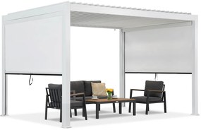 Lagos 3x4 vrijstaande terraspergola met 3m zijrolluiken Garden Point wit
