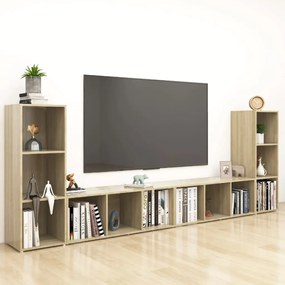vidaXL Tv-meubelen 4 st 107x35x37 cm spaanplaat sonoma eikenkleurig