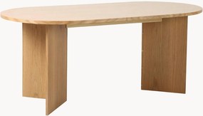 Ovale eettafel Miranda van eikenhoutfineer, 180 x 90 cm