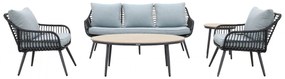 Garden Impressions Margriet stoel-bank loungeset - Carbon black/Mint grey - 5 delig