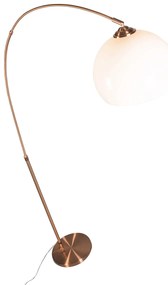 Moderne booglamp koper met witte kap - Arc Basic
