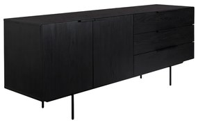 Zuiver Travis Eiken Dressoir Zwart - 180x45x70.5cm.