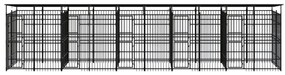 vidaXL Hondenkennel met dak 18,43 m² staal