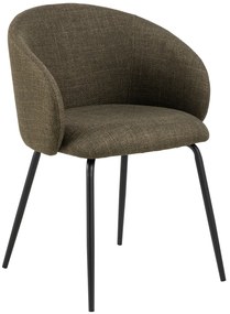 CLARA Olijfgroen (stof Basel 77)/zwarte poten - MODERNE GESTOFFEERDE KUIPSTOEL VOOR WOONKAMER/EETKAMER/KANTOOR LOFT