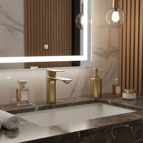 Wastafelkraan Rea Drop Brush Gold low