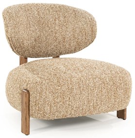 Boucle Stoel Taupe Walnoot