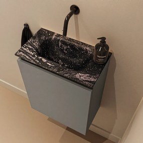 Mondiaz Ture DLux toiletmeubel 40cm smoke met wastafel lava midden zonder kraangat