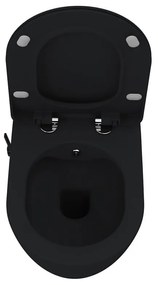 SaniGoods Bidet mat zwart toilet met warm en koudwater sproeier randloos zonder zitting