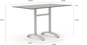Tuin eettafel Bellagio  | Rechthoekig  | Tuintafel Kunststof | 120x70cm | 4 personen | Kees Smit Tuinmeubelen