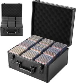 VEVOR Kaartenopbergdoos voor 180 PSA Slab-kaarten, zwarte ruilkaartendoos. Geschikt voor 120 SGC-, 100 BGS-, 520 Toploader-kaarten of meer dan 999 losse kaarten, met 3 rijen, 12 tussenschotten en sleutels.