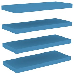 vidaXL Wandschappen zwevend 4 st 60x23,5x3,8 cm MDF blauw