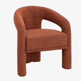 Eetkamerstoel Met Armleuningen En Bekleding Greca Bouclé Terracotta - Sklum
