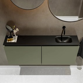 Mondiaz Ture 120cm toiletmeubel army met wastafel urban rechts geen kraangat