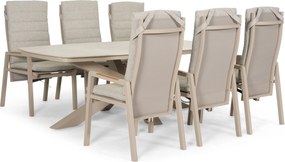 Tuinset 6 personen 220 cm Aluminium Zand/Beige Lifestyle Garden Furniture Vivaro/Belluno