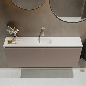 Mondiaz Ture 120cm toiletmeubel smoke met wastafel talc midden geen kraangat