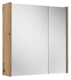 Adema Spiegelkast - 80x63x16cm - inclusief zijpanelen - Rustiek Eiken SW812067/SW1027172