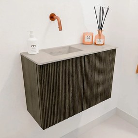 Mondiaz Joya DLux 60cm toiletmeubel shadow met wastafel faye links zonder kraangat opalo