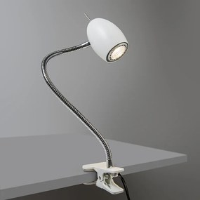 Design klemSpot / Opbouwspot / Plafondspot wit met flexarm - Egg Design, Industriele / Industrie / Industrial, Modern, Retro GU10 rond Binnenverlichting Lamp