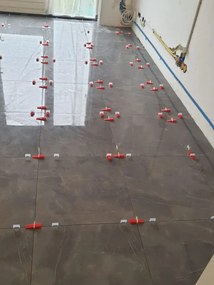 Hoogglans Vloertegel 60x60 Cm Arma Grijs Marmerlook NR43