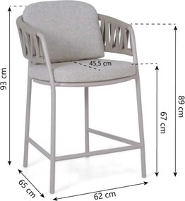 4 Seasons Outdoor Seasons Calma High Dining LOFT With Cushions Aluminium/rope Taupe