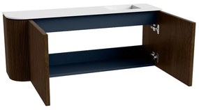 Mondiaz Joya 100cm toiletmeubel ronding links walnut met wastafel faye rechts zonder kraangat talc