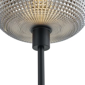 Design vloerlamp zwart met smoke glas 2-lichts - Brianna