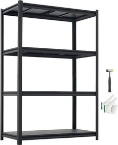 VEVOR zwaar uitgevoerde opbergkast 1030x522x1529mm, draagvermogen 1088,6kg, opbergrek met stalen frame en 4 verstelbare planken, modulaire opbergkast als werkbank, flexibele metalen opbergkast voor kelder, garage, werkplaats