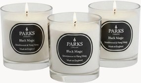Handgemaakte geurkaarsen Black Magic (sandelhout, ylang ylang & warme amber), 3-delig