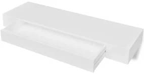 vidaXL Wandschap met lade zwevend MDF wit