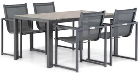 Tuinset 4 personen 155 cm Aluminium/textileen Grijs Lifestyle Garden Furniture Delgada/Young