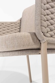 4 Seasons Outdoor Eros tuinset latte met teak Prado tafel Ø 130 cm  Tuinset    beige weerbestendig