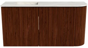 Mondiaz Joya DLux 80cm toiletmeubel ronding rechts ruby met wastafel faye links zonder kraangat ostra