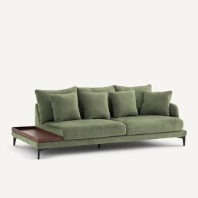 Halve bank met tafelblad, van polyester en katoen, MODERNISTE