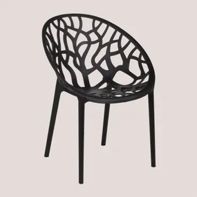 Set Van 2 Stapelbare Eetkamerstoelen In Polypropyleen Ores Zwarte Koolstof - Sklum