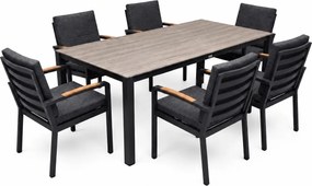 Sydney Costa Rica dining tuinset 240x92xH75 cm 7 delig antraciet polywood