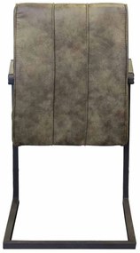 Eetkamerstoel - Jupiter - stof Cowboy retro lederlook olijf groen