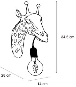 Klassieke wandlamp zwart - Animal Giraf Landelijk E27 Binnenverlichting Lamp